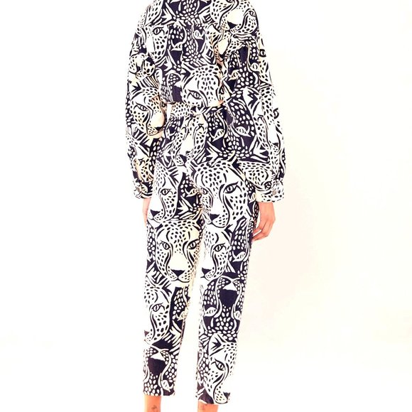 FARM Rio Midnight Leopard Belt Canvas Jumpsuit - Picture 5 of 16